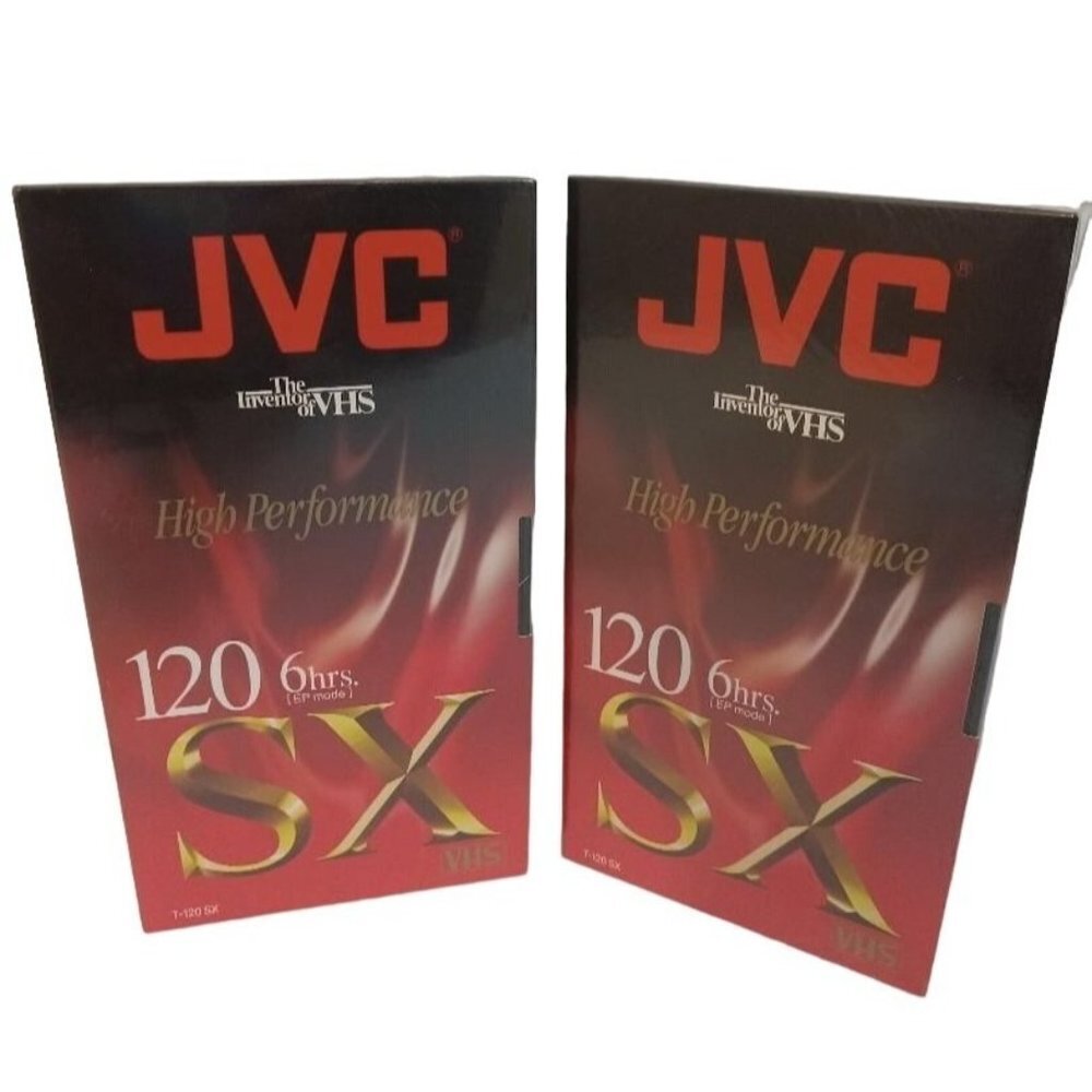 JVC T-120 SX Blank VHS Tapes High Performance D54 Set Of 2 New Sealed